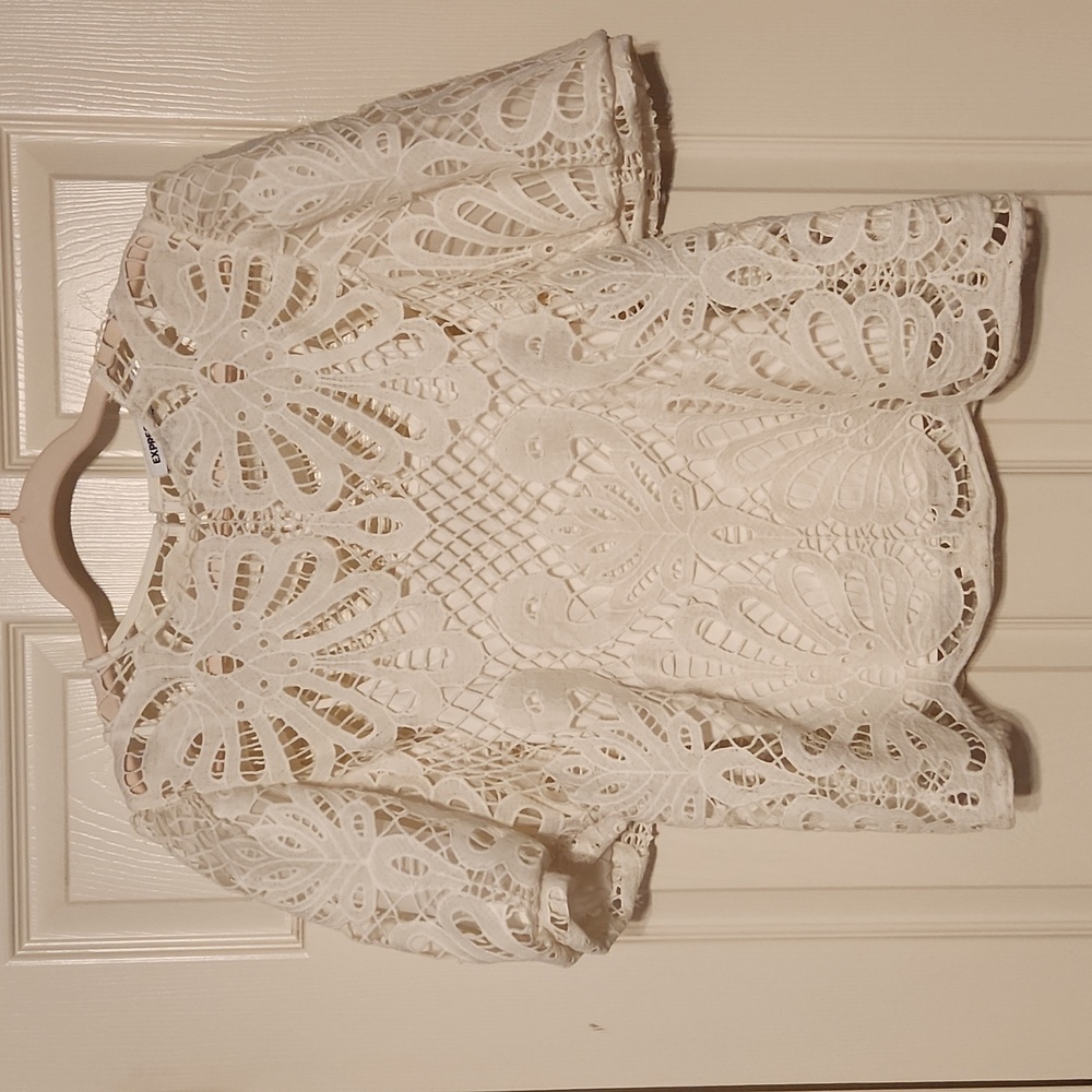 Express Lace Crop Blouse